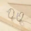 Pendientes de botón de plata S925 de moda transfronteriza, totalmente incrustados de diamantes para mujer, pendientes de nicho populares únicos y de alta gama