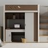 Cama Combinada de Apartamento para Estudiante Universitario con Escalera y Escalones Integrados, Litera para Dormitorio Escolar de Personal con Escritorio Debajo