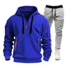 Traje de Sudadera Deportiva Otoño e Invierno Transfronterizo 2024 para Hombre con Cremallera Sudaderas Ropa Deportiva Traje Suéter Suéter Conjunto de Dos Piezas