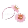Tiara de Malha Estéreo com Lantejoulas e Pérolas para Crianças, Tiara de Princesa para Meninas, Tiara de Feriado, Tiara Fofa, Acessórios de Cabelo, Adorno de Cabeça