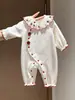 Estilo de Principios de Otoño Mameluco de Manga Larga con Volantes de Fresa para Bebé Niña Traje de Gateo para Recién Nacido de Algodón Body