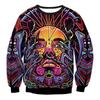 2024 Aliexpress Estilo Creativo Europeo y Americano Calavera Impresión Digital 3D Sudadera Casual Holgada de Cuello Redondo Wys1177