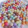 Material de conta com furo reto de flor de acrílico colorida para DIY, grampo de cabelo, pulseira, colar, acessórios de joia, atacado