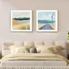 Pintura Decorativa para Sala de Estar Estilo Ins com Toque de Luxo, Parede de Fundo de Sofá, Pintura de Paisagem Fresca Nórdica para Pendurar, Pintura Decorativa para Sala de Jantar