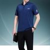 Novo Conjunto Esportivo Casual de Verão 2021 para Homens de Meia-Idade e Idosos, Calça de Seda Gelada de Manga Curta para o Papai