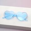 Óculos de Sol Transparentes Cor Gelatina Amor para Homens e Mulheres Óculos de Sol Coração Pêssego Transfronteiriços Europeus e Americanos Óculos de Sol Coração Peça Única