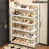 Zapatero sin instalación para entrada de casa, zapatero plegable simple de varias capas, solución económica de almacenamiento de zapatos para apartamentos de alquiler