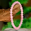 Pulsera de Perlas de Kunzita Morada de Moda Europea y Americana para Mujer, Pulsera Elástica Versátil de Jade Morado Hecha a Mano, Joyería de Comercio Transfronterizo