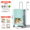 Carrito de Camping y Picnic Plegable de Doble Capa, Carrito de Compras para Supermercado y Hogar, Carrito Pequeño de Arrastre, Carrito de Arrastre Manual