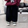 Tongku 2025 Estilo Invierno para Niños Ropa Infantil Huzhou Zhili Pantalones Casuales Versátiles para Bebé Pantalones de Chándal Gruesos de Color Sólido para Niños