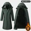 Abrigo de algodón militar largo, extralargo, cálido, a prueba de viento, impermeable, forrado de polar, extragrueso, chaqueta de trabajo resistente para hombre