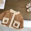 Chaqueta polar de invierno para niña nueva para niños invierno piel integrada engrosada chaqueta de gamuza para niños comercio exterior