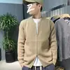 Cárdigan para hombre, nuevo suéter de otoño e invierno, color liso, chaqueta de punto casual de moda, estilo coreano, cremallera simple, chaqueta versátil