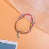 Pulseira trançada à mão com corda de cera de três cores, pulseira com pingente de animal marinho em liga, atacado