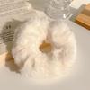 Color Café con Leche Peluche Anillo para el Cabello Anillo de Intestino Grueso Banda Elástica Lazo para el Cabello de Mujer 2024 Nuevo Otoño Diadema de Cuero
