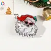 Qiyue Pinza Navideña de Acrílico Transfronteriza para el Cabello Femenina Dibujo Animado Papá Noel Hombre de Jengibre Pinza de Tiburón Navideño