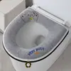 Cojín para Asiento de Inodoro para Uso en Casa, Universal para Todas las Estaciones, Estilo Cremallera, Impermeable, Engrosado para Invierno, Almohadilla Lavable