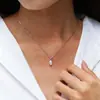 Collar con Colgante de Moissanita en Forma de Marqués de 1 Quilate Plata de Ley 925 Cadena Clavicular Simple de Alta Gama para Mujer Lote de Joyería de Plata