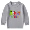 Camiseta de algodón para niños, estilo coreano, primavera y otoño, 2023, cuello redondo, manga larga, para bebés y niños