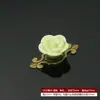 Puxador de Cerâmica para Móveis Gaveta de Armário Buraco Único Moderno Simples Pastoral Preto e Branco Estilo Europeu Buraco Único Redondo Puxador de Flor Rosa