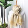 Transfronterizo en stock Comercio Exterior Bufanda de Lana Fina para Mujer Otoño e Invierno Teñido Gradual Estilo Mori Japonés y Coreano Chal Sensación de Alta Gama