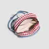 Mini Mochila Retro de Cuadros Rojos y Blancos | Bolso Mini Femenino de Mezclilla, Corazón y Encaje | Mochila Pequeña Estilo Japonés Bordada con Cerezas Dulces | Bolso de Viaje Lindo y Casual Estilo Preppy
