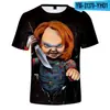 Patrón de Bebé Fantasma de Película de Terror 3D Impresión Digital Transfronterizo Nuevo Traje de Shorts Casual de Manga Corta para Hombre Manga Corta