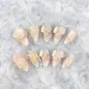 Arte de Uñas Camelia con Forma de Almendra Dulce y Femenino, Pegatinas para Uñas, Diez Piezas de Diferentes Tamaños, Uñas Postizas Mariposa Puras Hechas a Mano