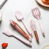 Juego de Mini Utensilios de Cocina de Silicona para Niños Set de 5 Piezas Espátula de Silicona Pinza para Alimentos Espátula de Juguete para Niños
