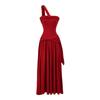 Diseño Sexy de Chica Atractiva Falda Larga Morada Top Tubo para Cintura Cuello Halter Tirantes Hombro Inclinado Un Hombro Dobladillo Grande Vestido para Mujeres Verano