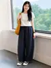 Jeans largos personalizados plus size para mulheres, calças casuais folgadas espessadas para outono e inverno, calças cropped relaxadas