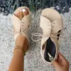 Novedad Moda Verano y Otoño 2025 Versátiles Estilo Bosque Planas Estilo Birkenstock Zapatos con Punta Abierta Sandalias Romanas con Cordones Retro Francés para Mujer