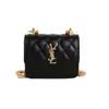Bolsa Transversal Feminina Padrão Diamante Bordado Estilo Chanel com Letras, Mini Bolsa Transversal de Ombro de Luxo para o Dia a Dia de Crianças