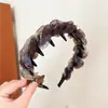 Diadema antideslizante de malla con cuentas de caña alta para mujer, accesorio para el cabello para lavarse la cara, accesorio de cabello versátil de moda para recoger el cabello suelto, venta al por mayor y dropshipping