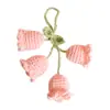Bolsa de crochê de lã com ornamentos de flor de lírio e orquídea, flor acabada, estilo Ins, coração de menina, chaveiro de flor eterna, pequeno presente
