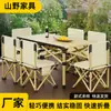 Conjunto de mesa e cadeira dobráveis para exterior, cadeira preguiçosa para acampamento, piquenique, montagem de barraca interna, churrasco, portátil para viagens de carro