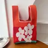 Bolso Chaleco Bolso Chaleco Bolso de Mano Tejido Casual Bolso de Mano Contraste de Color Ajedrez Bolso de Mano Coreano de Lujo Ligero