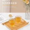 Bandeja para Juego de Té de Bambú Plato de Almacenamiento para Tazas de Agua Domésticas Plato de Servicio Rectangular Especial de Madera para Restaurante Plato para Frutas y Cena