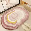 Tapete de Chão Floral Fresco e Simples em Falso Caxemira, Tapete Absorvente e Resistente a Manchas para Banheiro, Tapete de Pé Antiderrapante e Fácil de Cuidar para Entrada de Banheiro