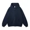 Ropa Nueva para Hombre de la Temporada Otoño e Invierno 2025 Transfronteriza con Forro de Terciopelo, Cremallera Plateada, Cárdigan Holgado, Sudadera con Capucha de Marca de Moda, Lista para la Venta