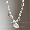 Collar de Cuentas Flor Estrella de Mar Dopamina Estilo Vacaciones en la Costa Cadena para Clavícula Dulce de Moda Accesorio de Diseño de Nicho