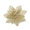 15cm Flor Oca Natal Dourada Glitter Decoração Guirlanda Flor Árvore de Natal Decoração Atacado do Fabricante