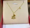 Collar de Caballo para Hacerse Rico Pronto para Mujer, Estilo Chino de Alta Gama con Buen Significado, Exquisita Cadena para Clavícula con Colgante de Moneda Dorada para el Año del Caballo