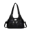 Transfronteiriço 2025 Nova Exportação Couro Lavado Bolsa Feminina Bolsa Tote High-End Ombro Único Transversal Grande Capacidade Bolsa de Mãe