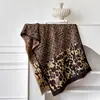 2025 Cachecol Feminino de Imitação de Caxemira com Estampa Clássica de Leopardo Xale Estilo Coreano para Outono e Inverno Cachecol de Uso Duplo Mais Fácil de Combinar Decoração de Viagem