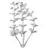Folhas Prateadas Simuladas Acessórios de Plantas Prateados Folhas Falsas Prateadas Simuladas Acessórios para Arranjo de Flores Acessórios de Folhas de Samambaia Prateada