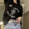 Camiseta de Manga Corta con Estampado de Oso de Dibujos Animados Estilo High Street Americano para Mujer, Verano Algodón Puro Básica Versátil Holgada de Media Manga Moderna
