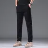 Calça Masculina Casual de Algodão Puro Estilo Novo 2026, Primavera e Verão Slim Fit Reta Tendência Versátil Masculina Elástica Longa