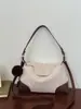 Bolso Color Block de Gamuza Esmerilada Bolso Baguette para Hombro Diseño de Nicho de Alta Gama Bolso de Mano Tipo Dumpling Versátil para Viajes Diarios Bolso Cruzado