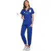 Uniformes de quirófano hechos a medida con impresión digital, tela elástica en cuatro direcciones, uniformes de enfermería, ropa de trabajo médica para exámenes físicos, pedidos de lotes pequeños sin cantidad mínima de pedido
